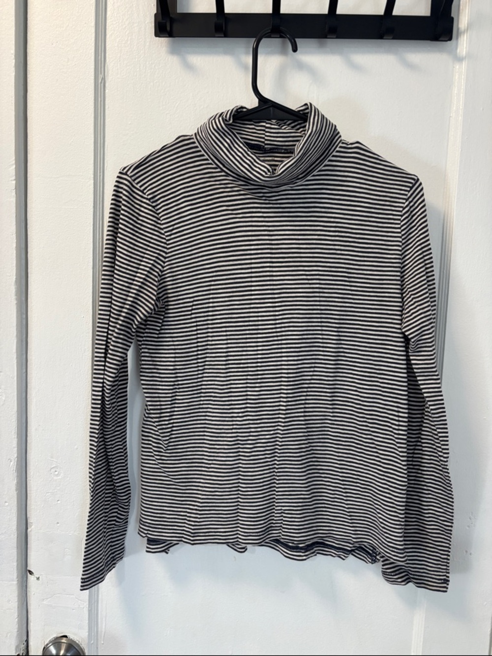 Madewell Black and White Striped Turtleneck Long Sleeve Top size small